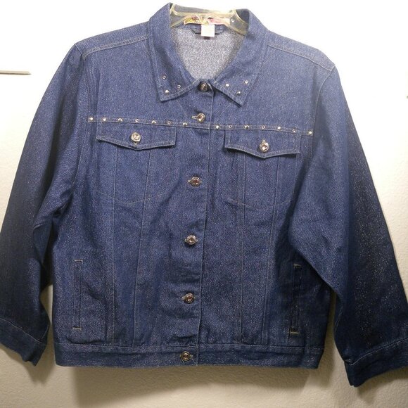 Sparkle Denim Jacket by Me and You SZ 18/20 - Picture 1 of 16